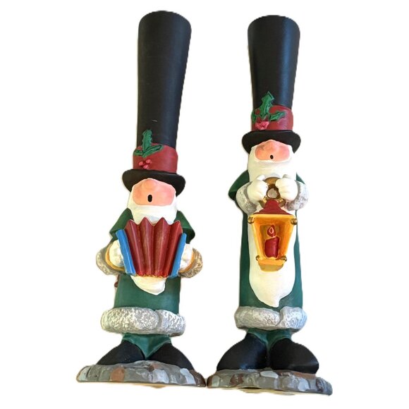 2 North Pole Caroling Society Elf Figurines Wick & Bellows w/Boxes Christmas - Picture 3 of 7